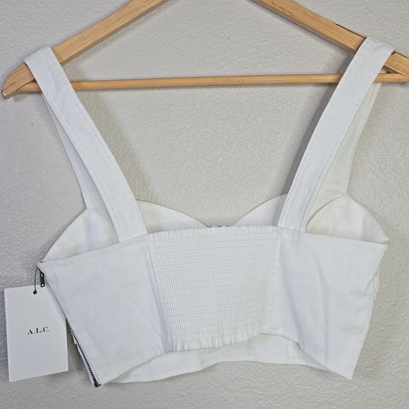 A.L.C. White Crop Bustier Top Sweetheart Linen Blend Neckline Size 4 NwT. - Picture 4 of 8